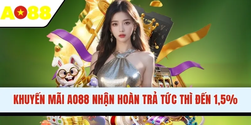Khuyến mãi AO88 nhận hoàn trả tức thì đến 1,5%